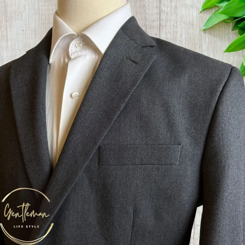 CHAPS Men’s Blazer Sport Coat Two Button Single Vent Suit Jacket 44R Gray